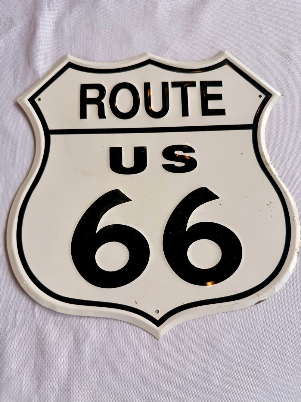 Route US 66 Tin Metal Wall Sign 11”x11” Cute!